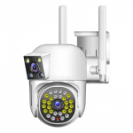 Kahe objektiiviga v&auml;listingimustes kasutatav 4K koduvalve CCTV kaamera juhtmevaba WIFI IP-kaamera tugi Kahesuunaline heli sisseehitatud mikrofon US plug valge