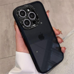 Luksuslik Glitter Diamond l&auml;bipaistev &uuml;mbris iPhone'i 15 14 13 12 11 Pro Max Plus objektiivikaitse p&otilde;rutuskindel kaitseraua kate iPhone 14 Pro Max must
