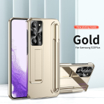 Samsung Galaxy S23 Ultra Plus &uuml;mbrisele Luksuslik galvaniseeritud pliiatsihoidja piluklamber Metallist p&otilde;rutuskindel kaitse&uuml;mbris Galaxy S22 Ultra jaoks galaxy s23 kuld