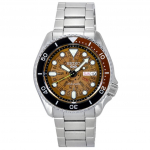 Seiko 5 Sports SKX stiilis roostevabast terasest l&auml;bipaistev oranž numbrilaua automaatne SRPJ47K1 100M meeste k&auml;ekell oranž