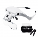 Aoresac 9892B2 suurendusklaas lugemiseks LED-valgusega ja peapaelaga k&auml;ed-vabad luup valge