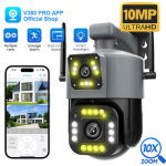 AIOOK v&auml;listurvakaamera HD 8MP 4K kahe objektiiviga WIFI CCTV kaamera t&auml;isv&auml;rviline &ouml;&ouml;n&auml;gemine IP66 veekindel PIR inimeste tuvastamine kahesuunaline siseside CCTV Camera