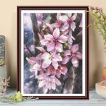 5D DIY Teemantmaal Imeilusad kirsi&otilde;ied ristpistes komplekt Mosaiik Teemanttikandid Roos T&auml;isringi kandiline puur Kodukaunistus Round 40x50cm