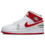 Air Jordan 1 Mid GS Rookie Season Laste tossud Valge University-Red DR6496-116 36.5