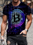 Meeste T-s&auml;rk Meestele Riided Unisex Bitcoin Graafiline 3D Printimine T-s&auml;rk Suvetopsid L&uuml;hikeste Varrukatega Mood Vabaaja Liigasuured T-s&auml;rk S