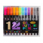 12/24/36 tk S&auml;rav kontuurimarker DIY kingitussilt &Otilde;nnitluskaart Kunstiprojektid Lapsed Joonistamine Maalimine Doodle Metallic Double Line Glitter Liquid 12 colours