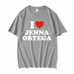 I Love Jenna Ortega T-s&auml;rk Topid Suvised Unisex Hip Hop Lahedad l&uuml;hikeste varrukatega T-s&auml;rgid Unisex Naiste Mood Vabaaja Suur Eu Suurus Ts&auml;rk L