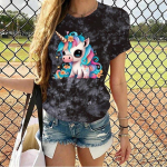 Kawaii Unicorn Graphic T-s&auml;rgid, lipsuga v&auml;rvitud t-s&auml;rgid 2000. aastate r&auml;pased esteetilised naisteriided vabaaja Y2k t&auml;navar&otilde;ivad 2023 Harajuku tee S