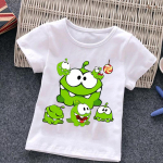 Om Nom Beebi T&uuml;druk Poiss Cartoon Game Cut The Rope T-s&auml;rk Laste Naljakas Konn L&uuml;hikeste Varrukatega T-s&auml;rk O Kaelus Laste Harajuku T-s&auml;rk Top 130cm