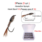 5/10/20/25 tk K&auml;rbsep&uuml;&uuml;gi peibutis K&auml;rbsed Forelli landid Kuivad/m&auml;rjad k&auml;rbsed Nymphs Hook J&auml;&auml;p&uuml;&uuml;gi landid Kunstlik s&ouml;&ouml;t k&auml;rbeste kastiga 5Pcs-With Flies Box