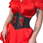 Stiilne korsett Bustier isikup&auml;ra l&uuml;hike pits must