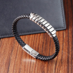 Roostevabast terasest ristist vintage pungipunutud isikup&auml;rastatud minimalistlik nahast k&auml;ev&otilde;ru meestele Hip Hop Streeti ehted 21cm