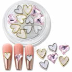 Metallist LOVE HEART k&uuml;&uuml;ned 3D v&otilde;lu Rhinestones k&uuml;&uuml;nekivid Decor Nail Art manik&uuml;&uuml;ri t&ouml;&ouml;riistad