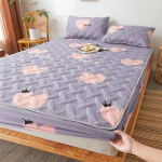 Paks tepitud kattemadrats puuvill talvine soe voodilina libisemisvastane kaitsekate Elastne voodilina ilma padjap&uuml;&uuml;rideta 90X200cm Only a Sheet gray
