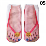 Vabaaja pl&auml;tud Mustrilised sussid sandaalid l&uuml;hikesed sokid Meeskonnasukad Madala pahkluu Sox 24cm