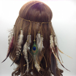 Juukseaksessuaarid Naised Hipilik Reguleeritav Peakate Boho Paabulinnusulega Peapael peapael 1pc