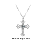 Fashion Trend Crossi teemantripats 45 cm naiste kaelakee s925 h&otilde;bedane moissanite ehted hip-hop meeste kaelakee 60cm