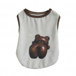 Uus lemmiklooma vest v&auml;ike kleit armas karu tr&uuml;kitud hingav v&auml;ike kost&uuml;&uuml;m suvine keskmine kutsika kassipoja vest lemmikloomatarbed 2XL pruun