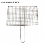 Roostevabast terasest galvaniseeritud BBQ-v&otilde;rk, k&auml;epidemega kalaklamber 22x40cm