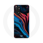 &Uuml;mbris Xiaomi Redmi Note 11 4G abstraktse tekstuuriga sinine must punane