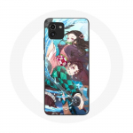 Coque pour Samsung Galaxy A03 Tanjiro et Nezuko Demon Slayer Kimetsu no Yaiba Anime