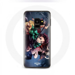Coque pour Samsung Galaxy S9 Plus Tanjiro Nezuko et Inosuke Slayer Kimetsu no Yaiba Manga