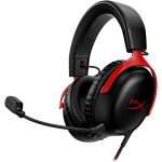 HyperX Cloud III &ndash; Wired Gaming Headset,Cloud 3, PC, PS5, Xbox Series X|S, DTS, Memory Foam, Durable Frame, Ultra-Clear 10mm Mic, USB-C, USB-A, 3.5mm punane/must