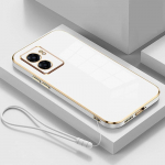 OPPO Find X5 Lite &uuml;mbris Oppo Find X5 Lite telefoni&uuml;mbris Reno7 5G luksuslik kandiline plaadistus p&otilde;rutuskindel silikoon CPH2371 tagakaas OPPO Find X5 Lite&Case & Strap lumivalge v&auml;rv