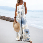 Naiste moodne taskutega varrukateta ja lillemustriga kombinesoon L beež