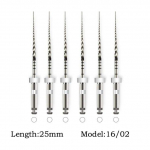 25/21 mm hambaviilid SC edasi p&ouml;&ouml;rlev NiTi viilis&uuml;steem endodontilise ravi hambaravi materjalideks 6 tk/karp SOCO PLUS 25mm 1602 valge