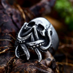 Antiikmood Meeste S&otilde;rmused Kolju Kaheksajalg Viiking Kalmaar Hunt Tiiger Karu Lammas Metsik Loom Retropunk Ehted Drop Shipping 6&316L Stainless Steel