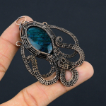 Natural Octopus Labradorite Stone Handmade Copper Wire Wrap Pendant 3.03 t5m67