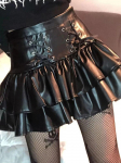 AltGoth Harajuku Dark Goth Pu seelik Naiste t&auml;navar&otilde;ivad Vintage Bandage k&otilde;rge v&ouml;&ouml;kohaga miniseelik Y2k Mall Gothc Aesthetic Emo Clubwear S must