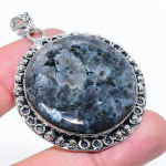 Natural Larvikite Stone Gemstone 925 Sterling Silver Gift Pendant 2.13 a8t29