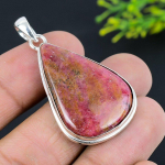 Natural Rhodonite Gemstone Handmade 925 Sterling Silver Pendant 1.89 a9j00