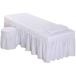 &Uuml;hev&auml;rviline massaažilaud seelik padjap&uuml;&uuml;r taburet kate Beauty n&auml;ohooldus voodipesukomplekt valge