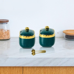 Keraamiline v&uuml;rtsipurk k&ouml;&ouml;gikanister tolmukindel multifunktsionaalne organiseerija suhkrukauss lusikaga single jar