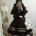 Naiste Harajuku Jaapani Kawaii Magus Lolita Kleit Uus Vintage Retro Peokleit Naiselik R&uuml;&uuml; Pael Armas Cosplay Kleit One Size must