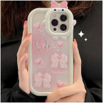 Armas 3D Pink Bowknot pehmest silikoonist telefoni&uuml;mbris iPhone 11 &uuml;mbrisele iPhone 15 Plus 14 13 12 Pro Max XS X XR 7 8 SE p&otilde;rutuskindel kate For iPhone 14