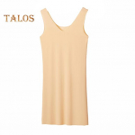 Suvine naiste &ouml;&ouml;s&auml;rk &Otilde;mblusteta j&auml;&auml;siidist &otilde;huke V-kaelus, varrukateta &uuml;hev&auml;rviline lahtine plusssuuruses alusseelikkleit, sisemine vestiga kleit &Ouml;&ouml;r&otilde;ivad L valge