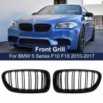 Car Gloss Black Kidney Grill Dual Slats Racing Grill BMW 5-seeria F10 F11 F18 520d 530d 540i 2010-2017 asendusosa jaoks