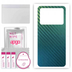 apgo Protective Skin Sticker for the back compatible with Xiaomi Poco M6 Pro 5G, Wrap Film, Foil, Vinyl - Pattern Carbon Chameleon CAKA1