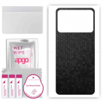 apgo Protective Skin Sticker for the back compatible with Oppo K9 Pro 5G, Wrap Film, Foil, Vinyl - Pattern Black Honeycomb
