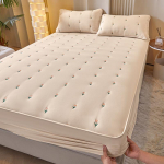 Paks pehme madratsikaitse funda de colch&oacute;n valge voodiga voodilinad, tikitud madratsi kate(Padjap&uuml;&uuml;r vajab tellimist) 90x190x30cm