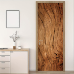 3D-puidust uksemustriga uksekleebis Seinamaal Kootav ja kinnine uksetapeet, Isekleepuvad vintage uksekleebised, Eemaldatav PVC veekindel ukseplakat 90X200cm（cut 2pcs）