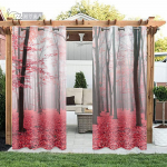 2paneeli v&auml;lipaviljon Roheline metskardin loodusaed kardin sisehoov r&otilde;du p&auml;ikesesiir Magamistoa aken cortinas konks (75W166H)x2(CM)&Rod Pocket
