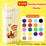 12/18/24/36/48 tk V&auml;rvid Kunstimarkerid Akvarellpintsli pliiats Kahe otsaga pintsliga pliiatsid Joonistus Maalimine Sketch Marker Pliiatsid Kunstitarbed lastele 18 Colors