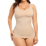 Kujundusr&otilde;ivad naistele koos sisseehitatud rinnahoidjaga, k&otilde;htu reguleeriva kompressiooniga, Body Shaper polsterdatud tankidega M
