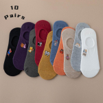 10 paari sokke naiste sokid suvised puuvillased tikandiga jaapani paadisokid kolledži stiilis moesokid 10 Pairs Mixed color