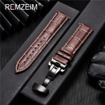 Ehtsast nahast kellarihm Calfskin meeste naiste vahetamine kellarihm 18mm 20mm 22mm 24mm koos liblika pandlaga kellarihmaga 24mm